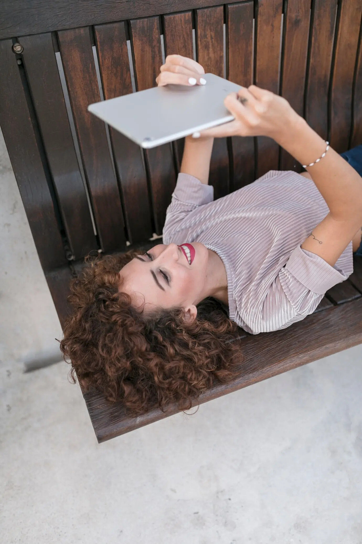 Girl holding a tablet